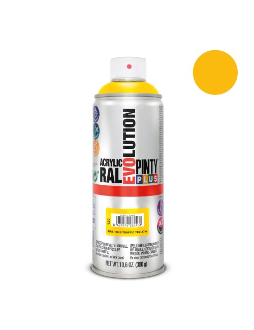 Pintura en spray pintyplus evolution 520cc ral 1023 amarillo tráfico