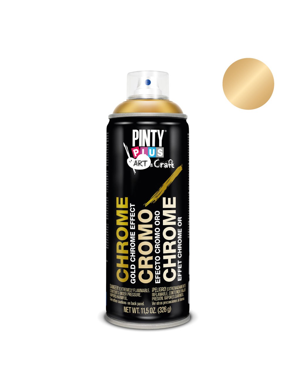 Pintura en spray pintyplus art & craft 52cc efecto cromo oro c151