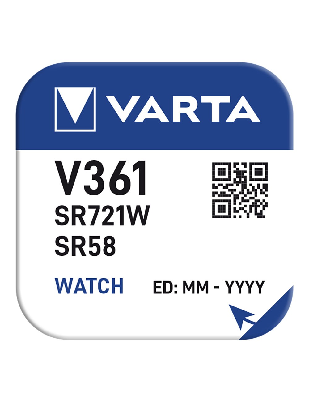 Micro pila de boton varta silver sr58 - v361 1,55v (blister 1 unid.) ø7,9x2,1mm