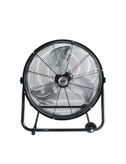 Ventilador industrial de suelo, con ruedas. color negro. potencia: 180w aspas: ø60x70cm edm