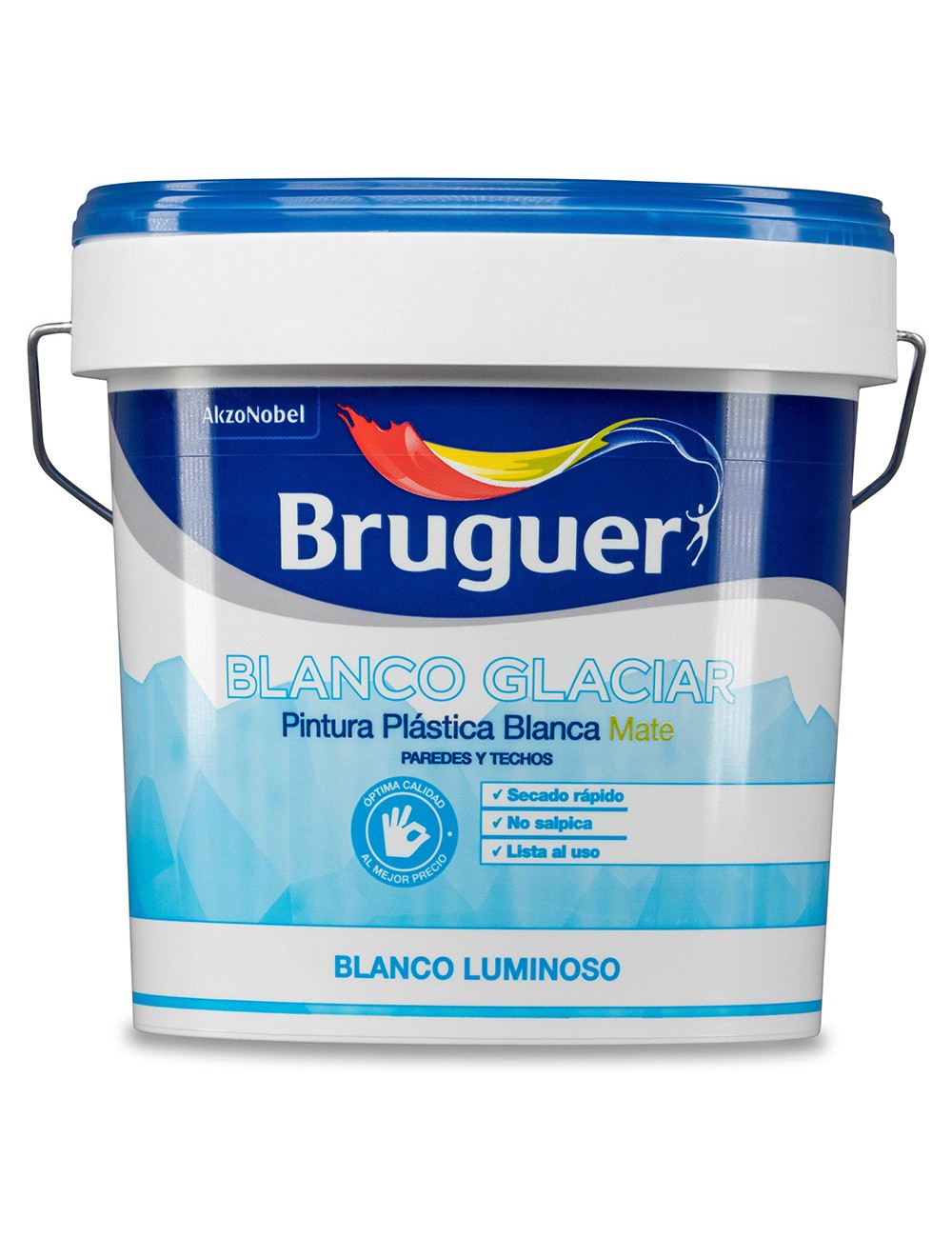 Pintura plástica interior blanco glaciar mate 15l 5208048 bruguer