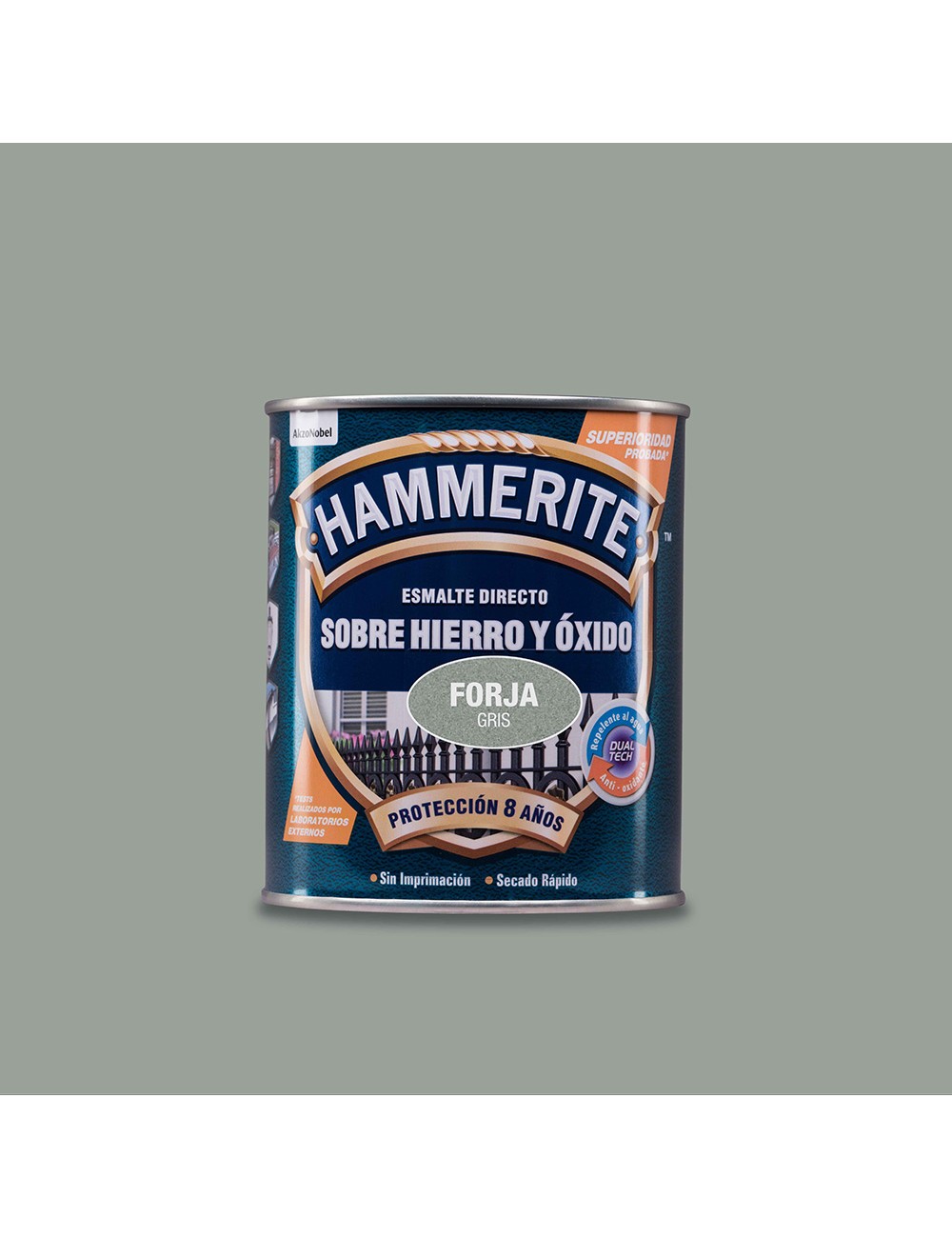 Hammerite esmalte metalico forja gris 0.750l 5093227