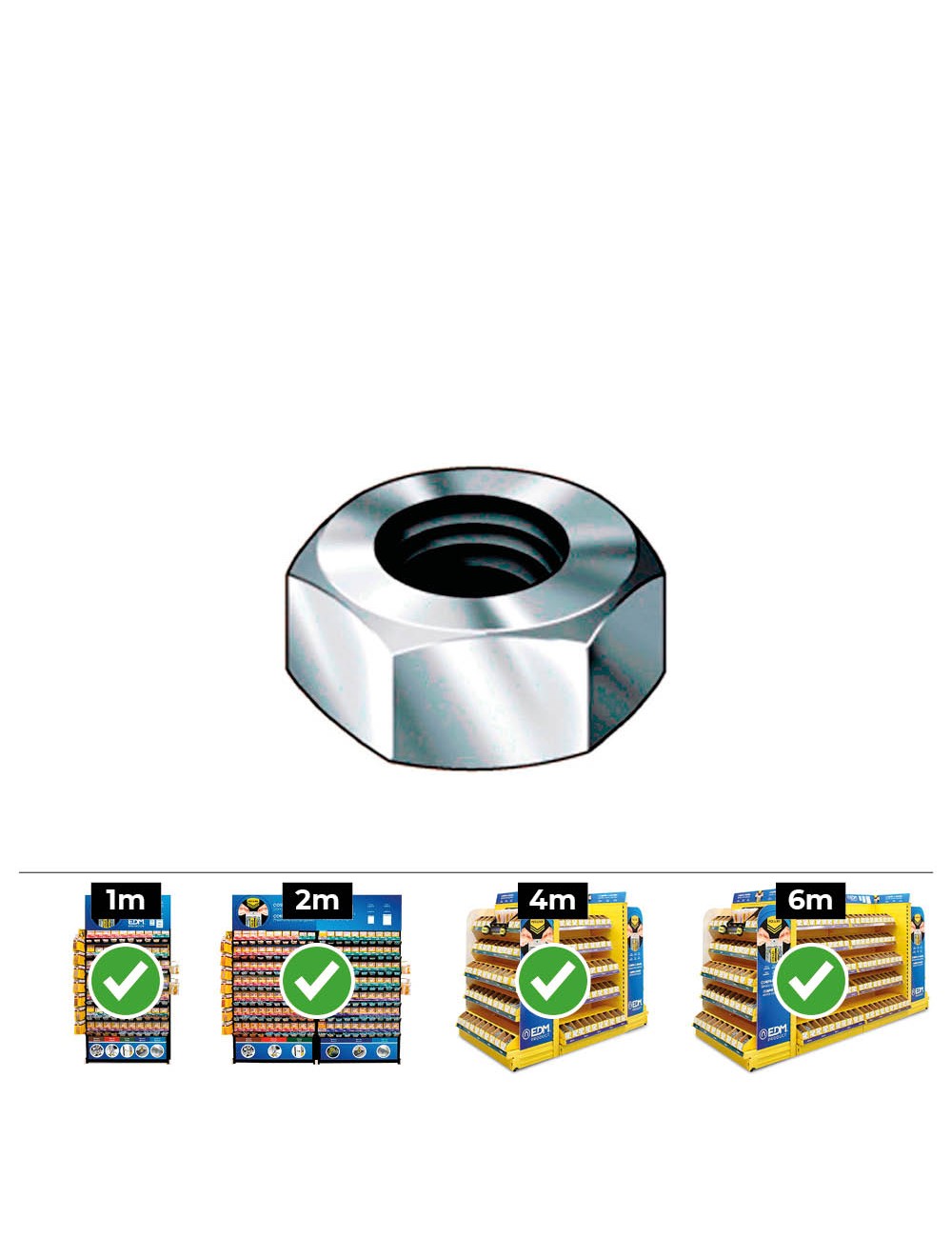 Caja 500 unid. tuerca hexagonal din/ref 934 ø6mm zincado celo