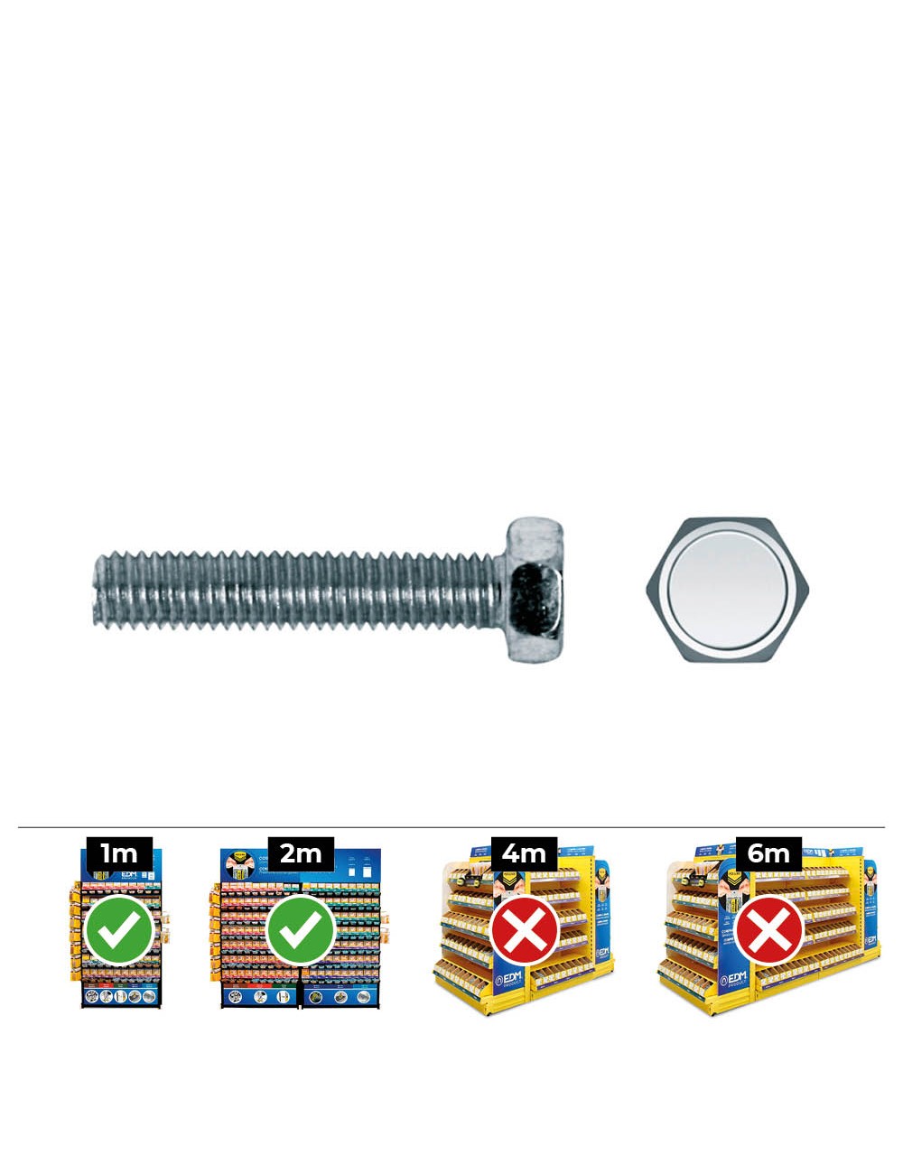 Caja 40 unid. tornillo metrica hexagonal din/ref 933 ø8x70mm zincado celo