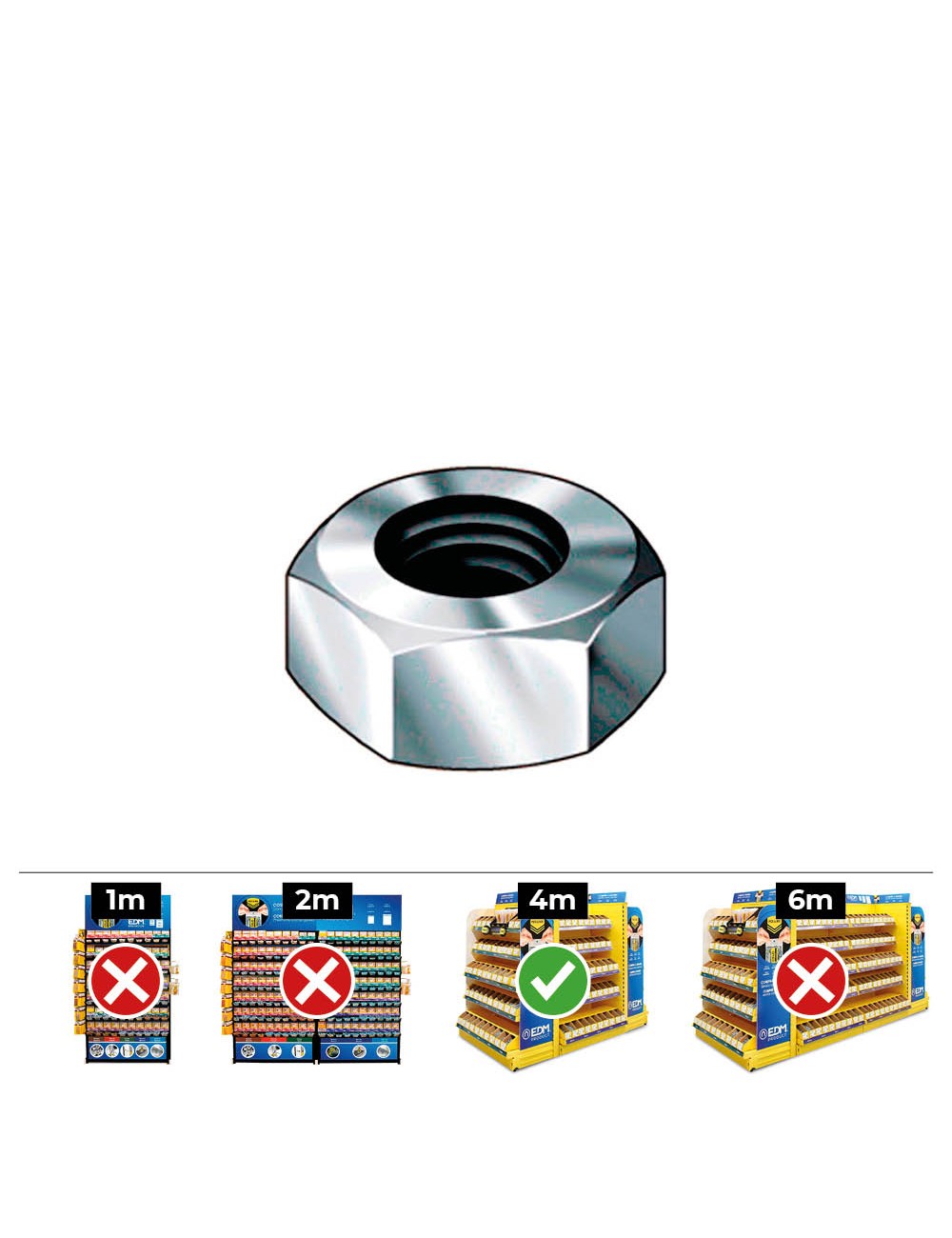 Caja 1000 unid. tuerca hexagonal din/ref 934 ø4mm zincado celo