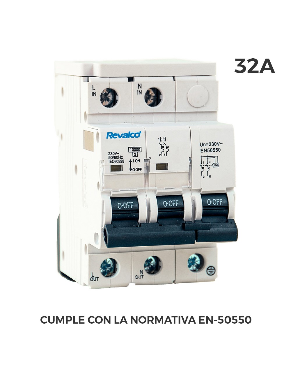 Iga 2p 32a c 10ka protector de sobretension permanente segun normativa en-50550 y transitorio 5-15ka 275v