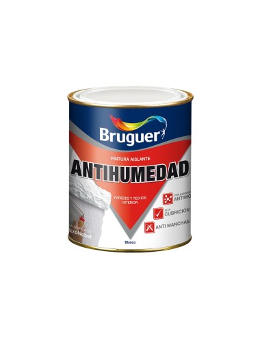 Pintura antihumedad mate blanco 0,750l bruguer 5056558