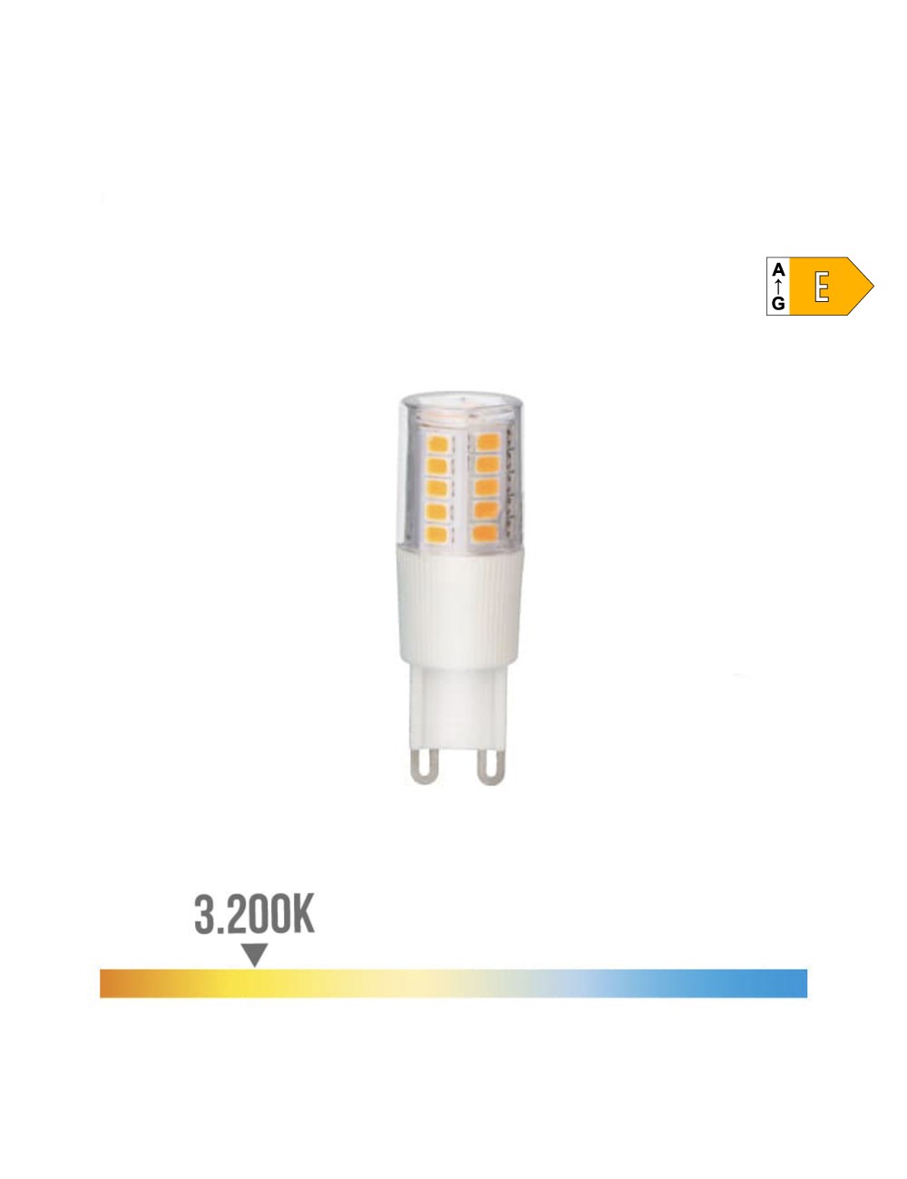 Bombilla g9 led 5.5w 650lm 3200k luz calida base ceramica ø1,8x5,4cm edm