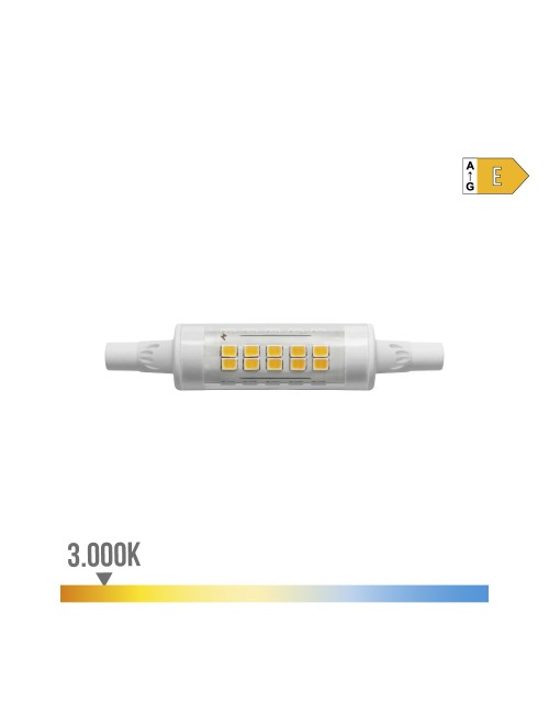 Bombilla lineal led 78mm r7s 5.5w 720lm 3000k luz calida ø1,6x7,8cm edm