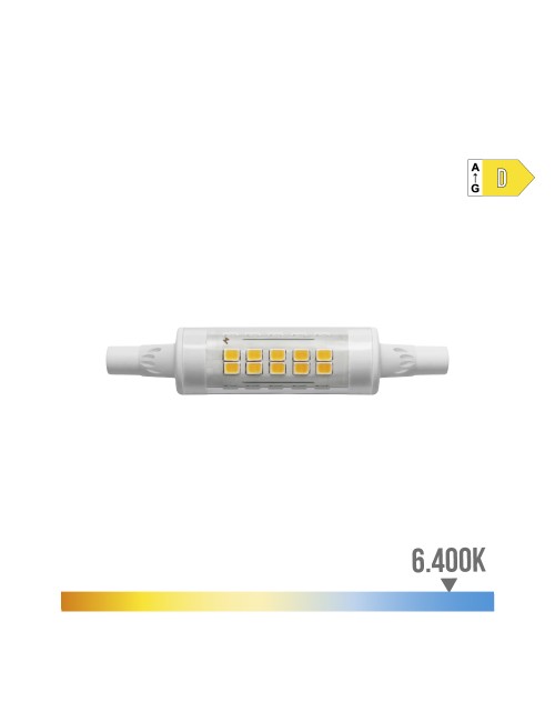 Bombilla lineal led 78mm r7s 5.5w 800lm 6400k luz fria ø1,6x7,8cm edm