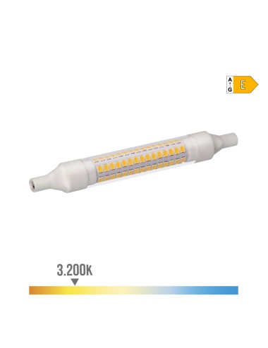 Bombilla lineal led 118mm r7s 9w 1150lm 3000k luz calida 118xø16mm edm