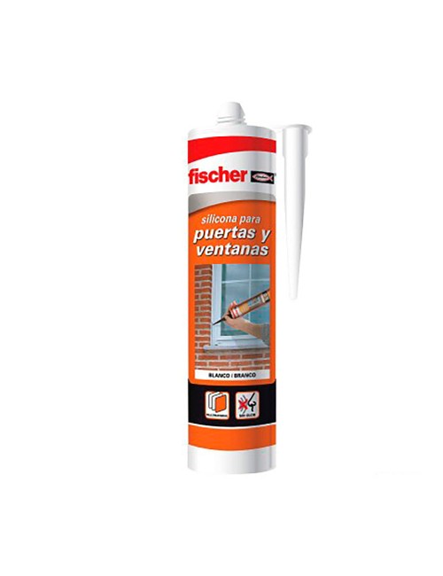 Silicona neutra puertas y ventanas 300ml blanco 505444 fischer