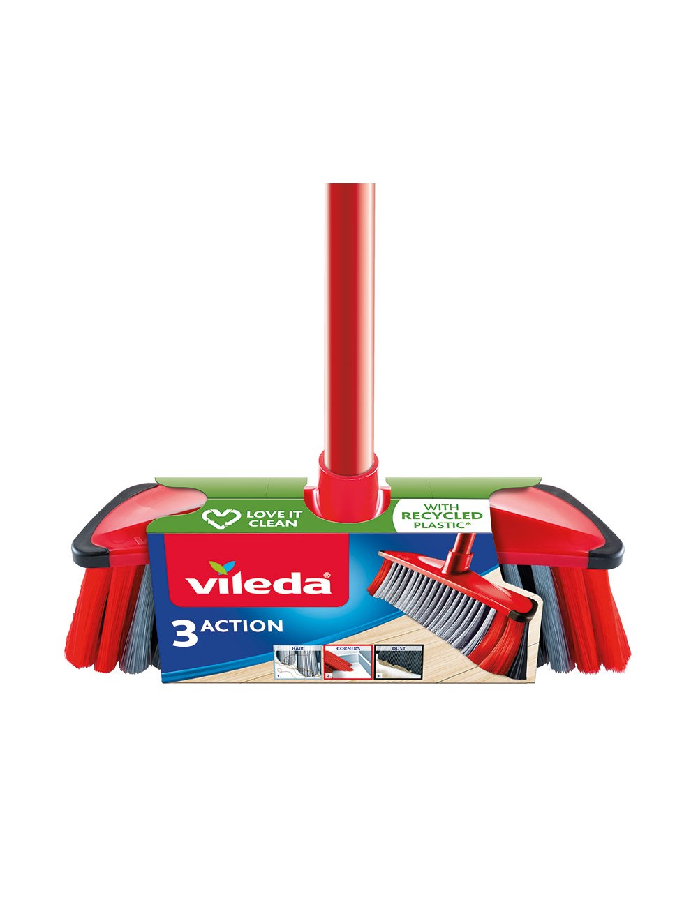 Set cepillo 3 action escoba multiusos con palo 171214 vileda