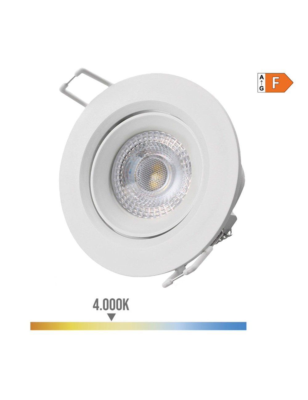 Downlight led empotrable redondo 5w 4000k luz dia color blanco ø9cm edm