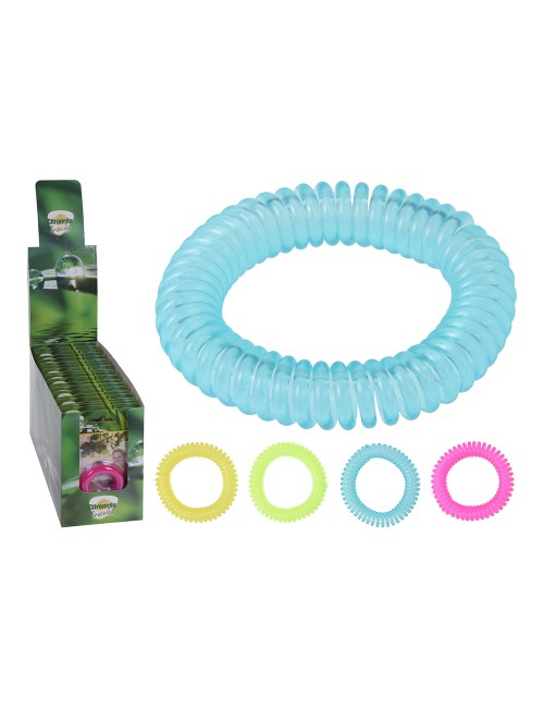 Pulsera espiral antimosquitos con citronela. ø6cm colores surtidos