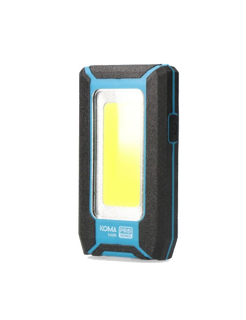 Linterna led cob 8w 500lm profesional. recargable con usb. con gancho + iman funcion power bank. incluye cable de carga. kom ...