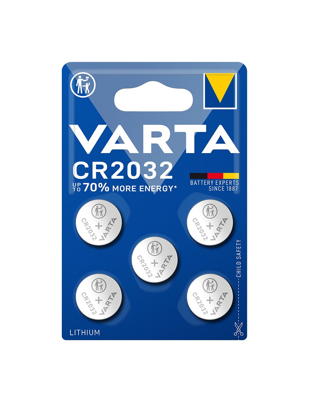 Micropila lithium cr2032 3v varta (blister 5 unid.) ø20,0x3,2mm