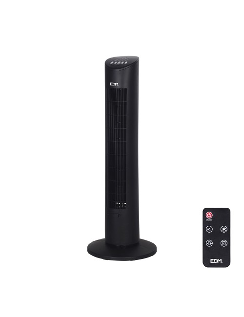 Ventilador de torre. potencia: 60w con mando a distancia. color negro 28x78,3cm edm