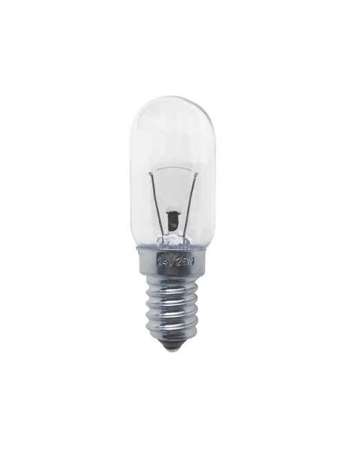 Bombilla incandescente pebetero tubular clara e14 25w 24v