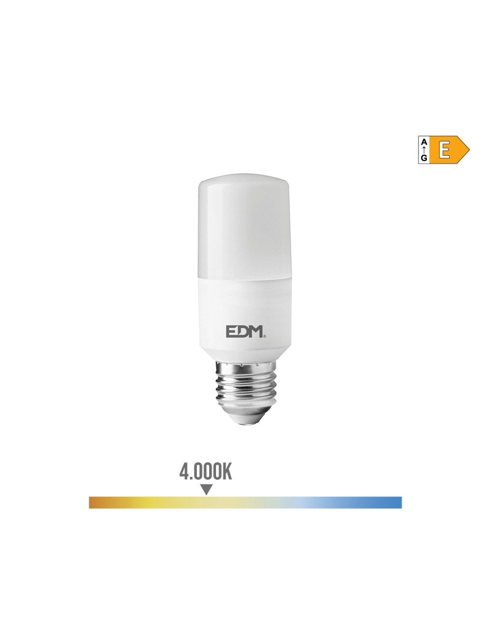 Bombilla tubular led e27 10w 1100lm 4000k luz dia ø4x10,7cm edm