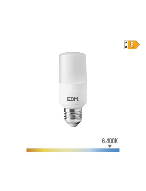 Bombilla tubular led e27 10w 1100lm 6400k luz fria ø4x10,7cm edm