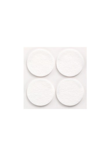 Pack 4 fieltros blancos sinteticos adhesivos ø38mm plasfix inofix