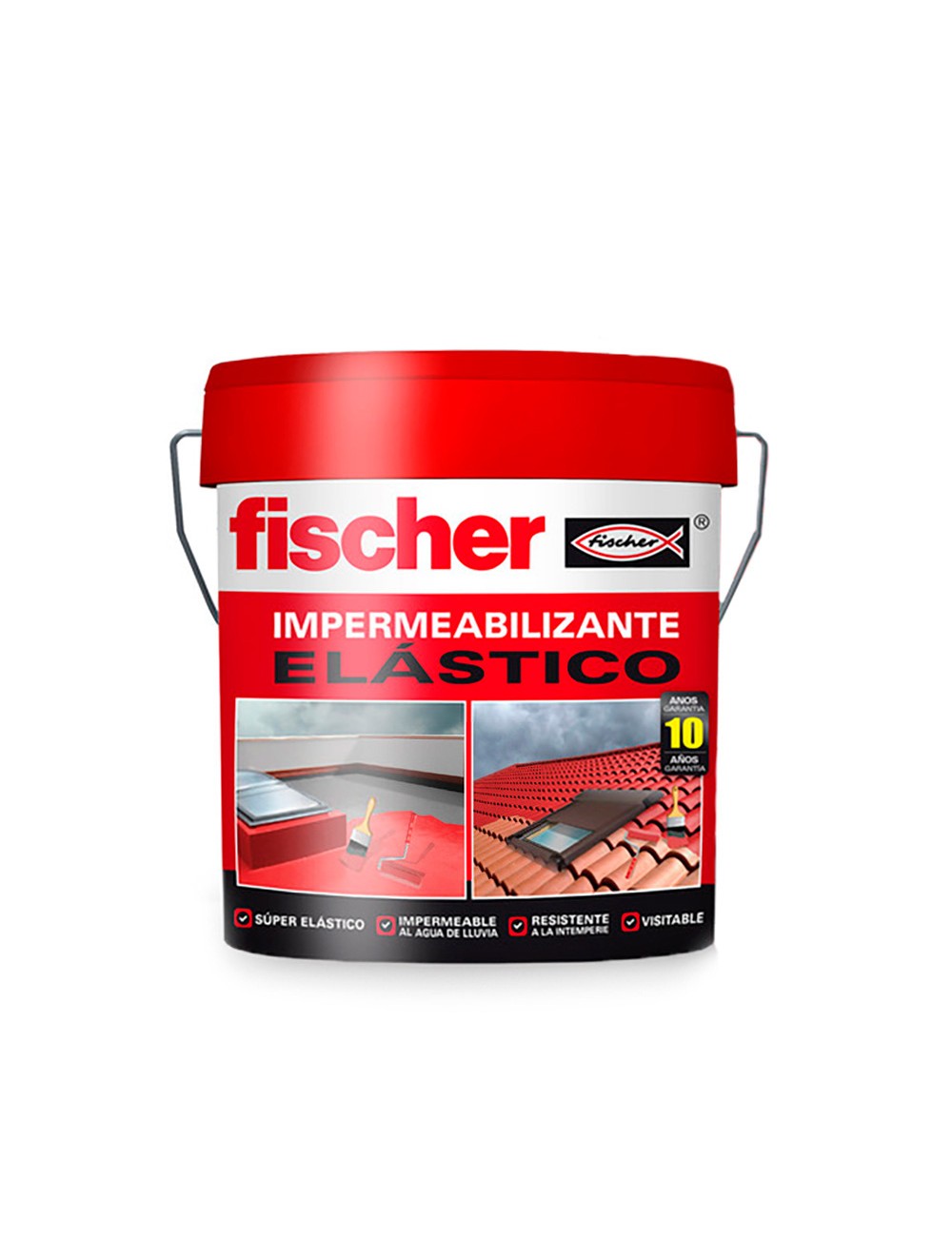 Impermeabilizante elastico 4l rojo 547157 fischer