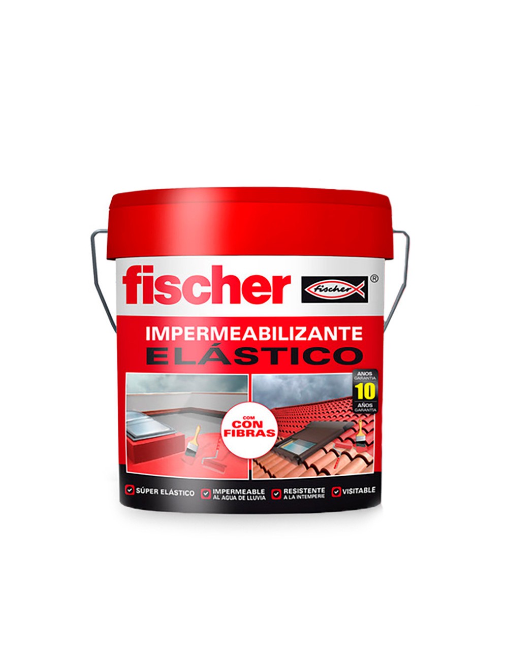 Impermeabilizante 4l blanco con fibras 547158 fischer