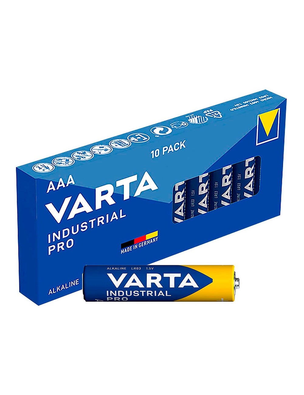 Pack de 10 pilas aaa lr03 varta industrial pro ø10,5x44,5mm