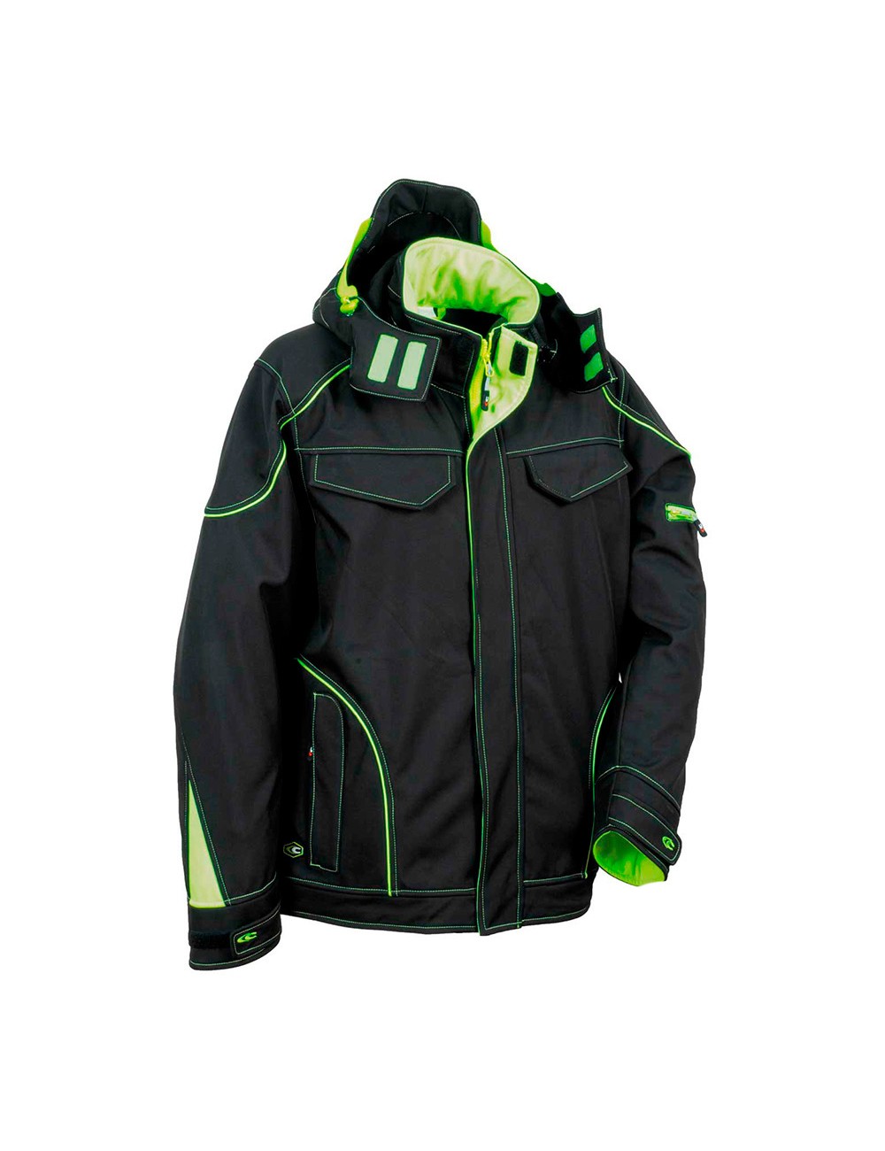 Cazadora softshell tecka negro lime cofra talla 52