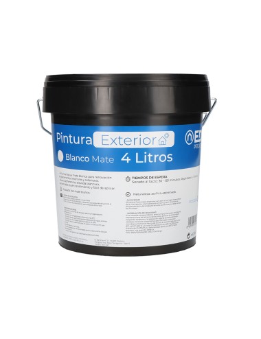 Pintura plastica mate interior/exterior blanca 4l edm