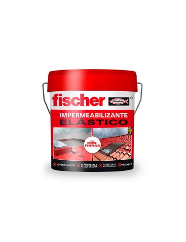 Impermeabilizante 750ml rojo con fibras 558428 fischer