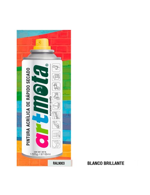 Spray blanco mate ral9003 216ml la05 mota