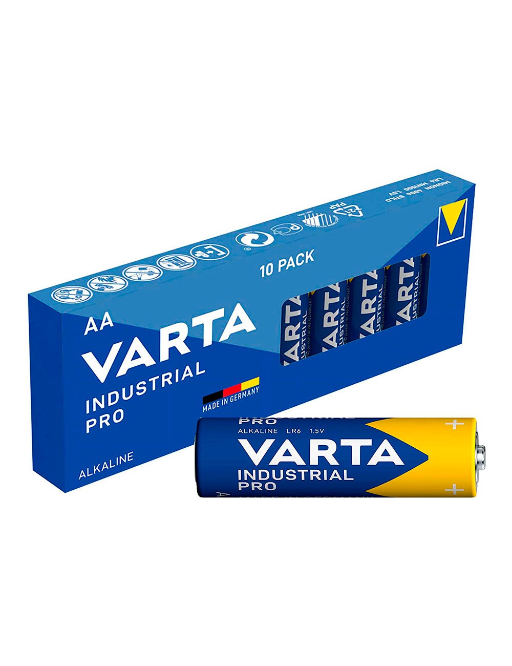 Pack de 10 pilas aa lr06 varta industrial pro ø14,5x50,5mm