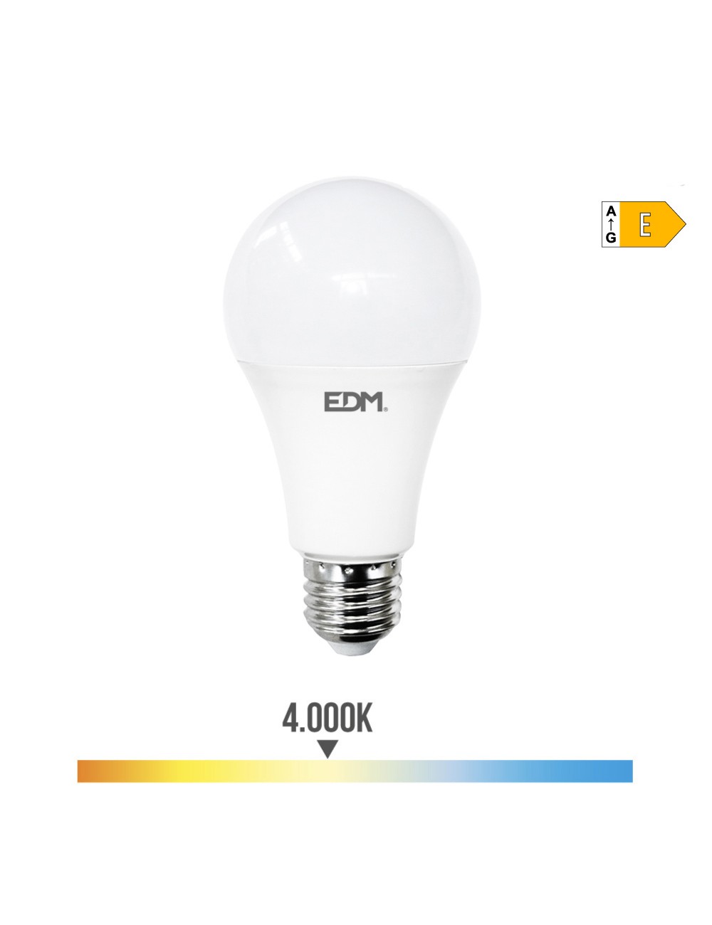 Bombilla standard led e27 24w 2700lm 4000k luz dia ø7x13,6cm edm