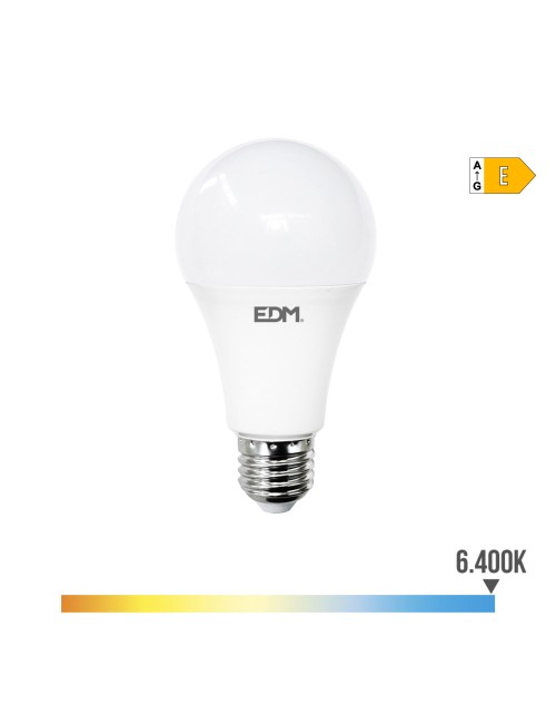 Bombilla standard led e27 24w 2700lm 6400k luz fria ø7x13,6cm edm