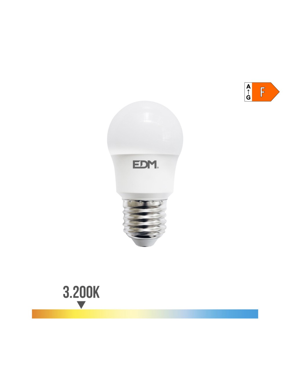 Bombilla esferica led e27 8,5w 880lm 3000k luz calida ø4,5x8,6cm edm