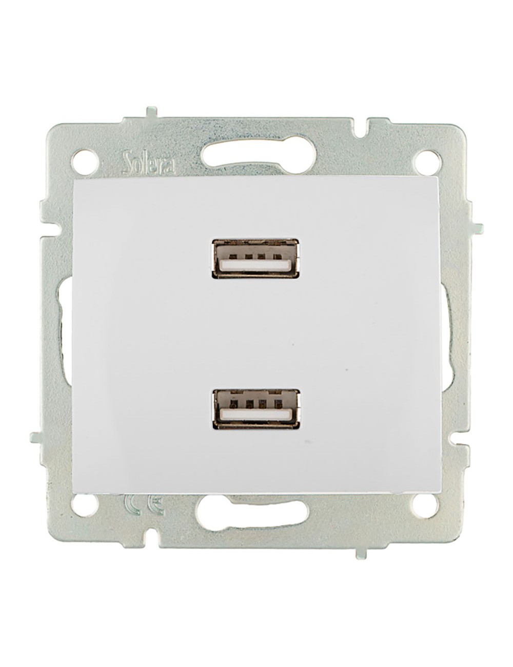 Cargador doble usb 230v 5v 4200ma blanco de empotrar erp2usb serie europa solera erp2usb