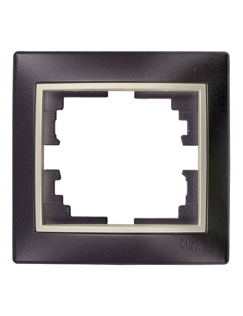 Marco para 1 elemento marco negro y aro perla 83x81x10mm. serie europa solera erp71nu