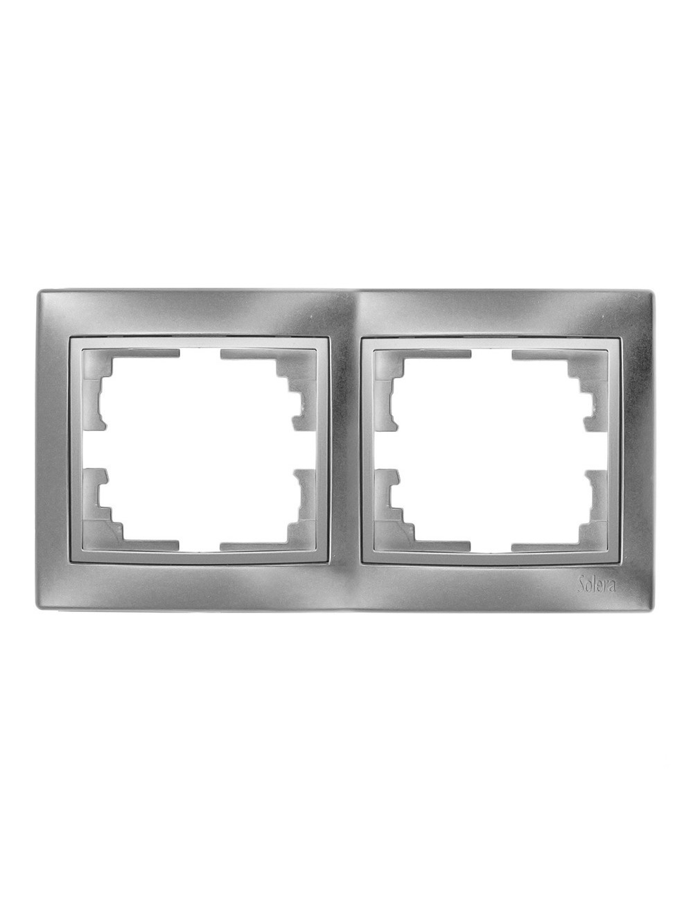 Marco para 2 elementos horizontal plata 154x81x10mm serie europa solera erp72au