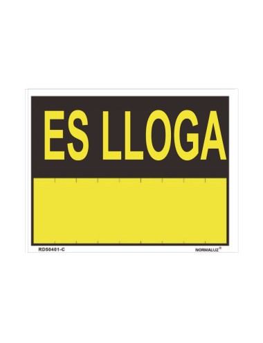 Rotulo "es lloga" (pvc 0.4mm) 35x45cm normaluz