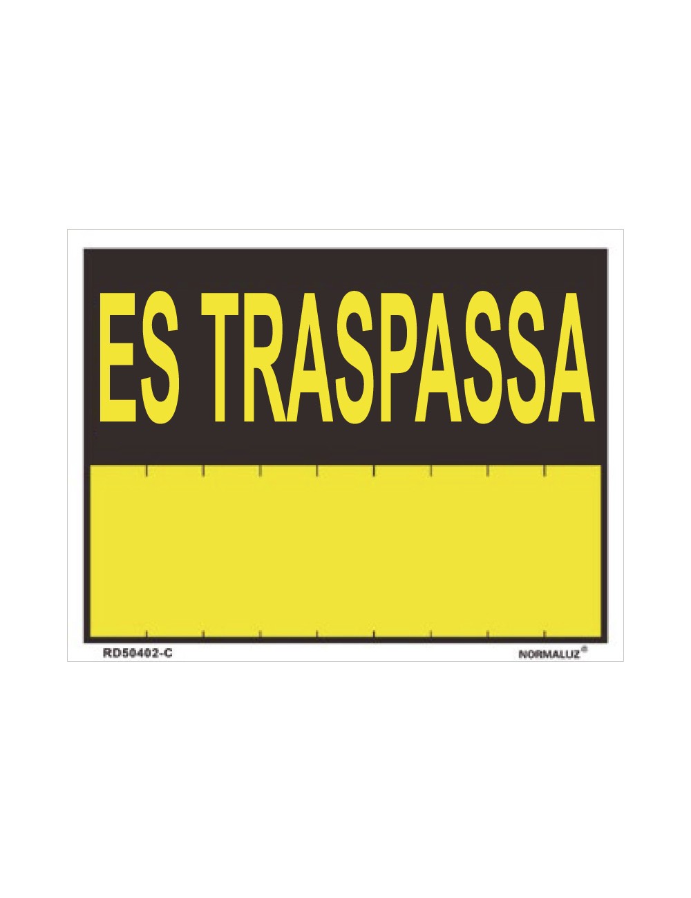 Rotulo "es traspassa" (pvc 0.4mm) 35x45cm normaluz