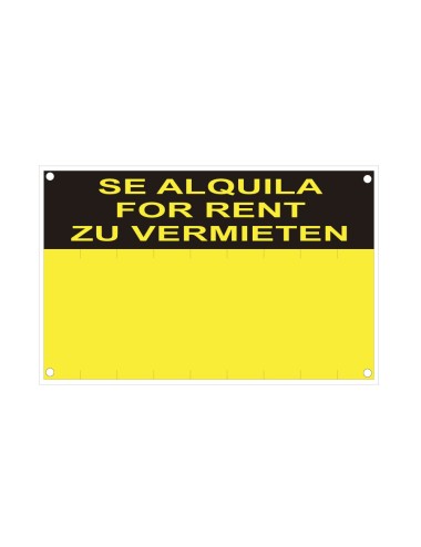 Rotulo "se vende/for sale/zu verkaufen" (pvc 0.4mm) 45x70cm normaluz