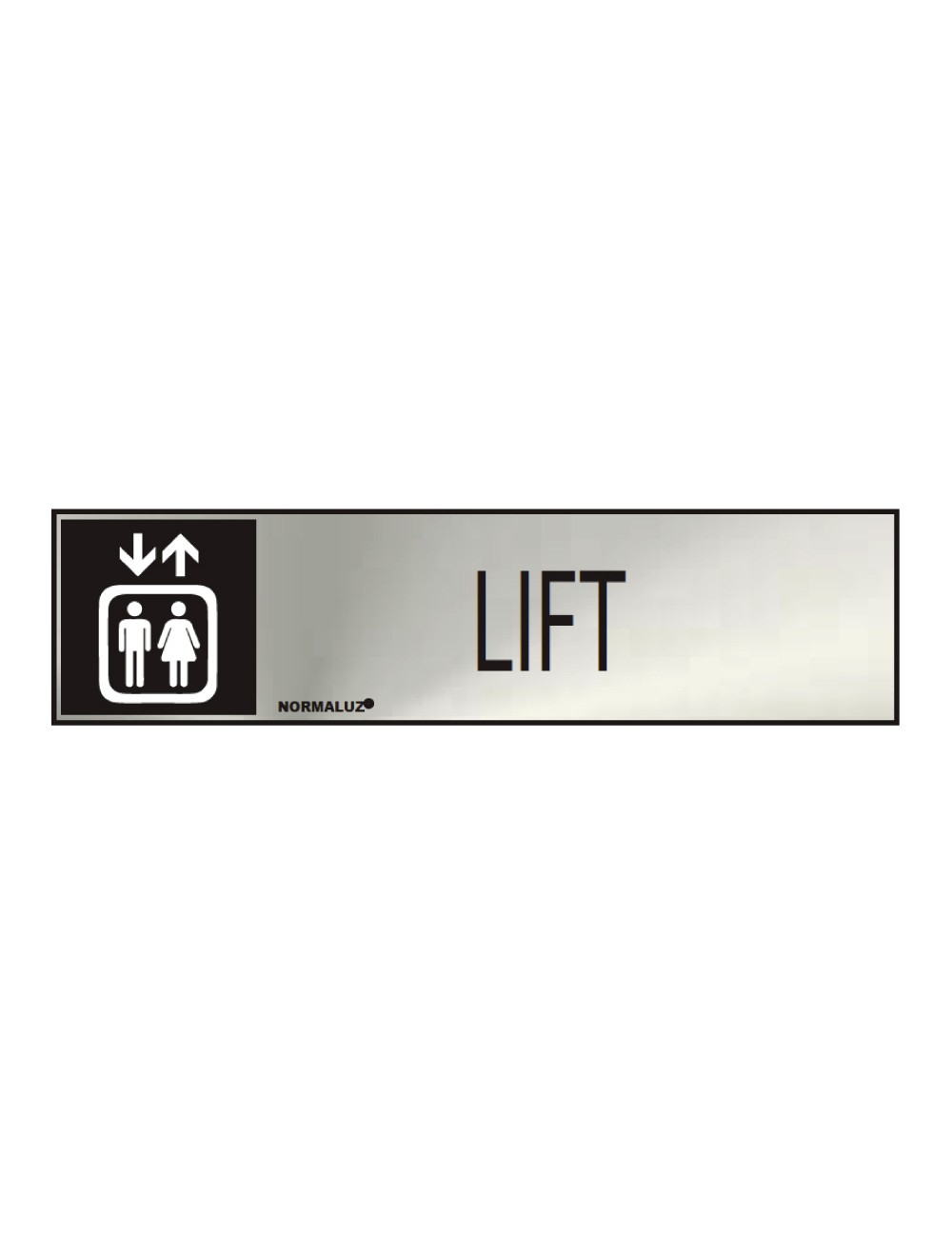 Cartel informativo "lift" (inox adhesivo 0.8mm) 5x20cm normaluz