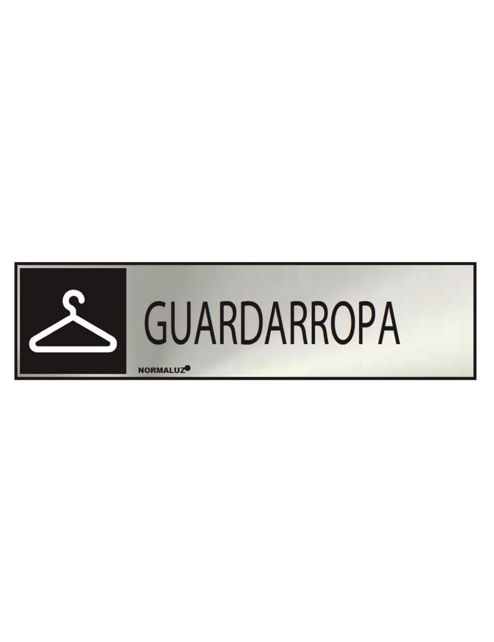 Cartel informativo "guardarropa" (inox adhesivo 0.8mm) 5x20cm normaluz