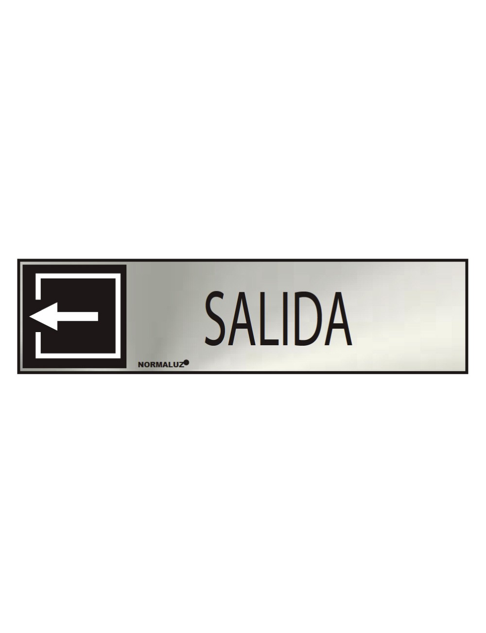 Cartel informativo "salida" (inox adhesivo 0.8mm) 5x20cm normaluz