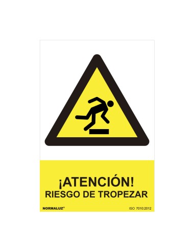 Cartel "atencion riesgo de tropezar" (pvc 0.7mm) 30x40cm normaluz