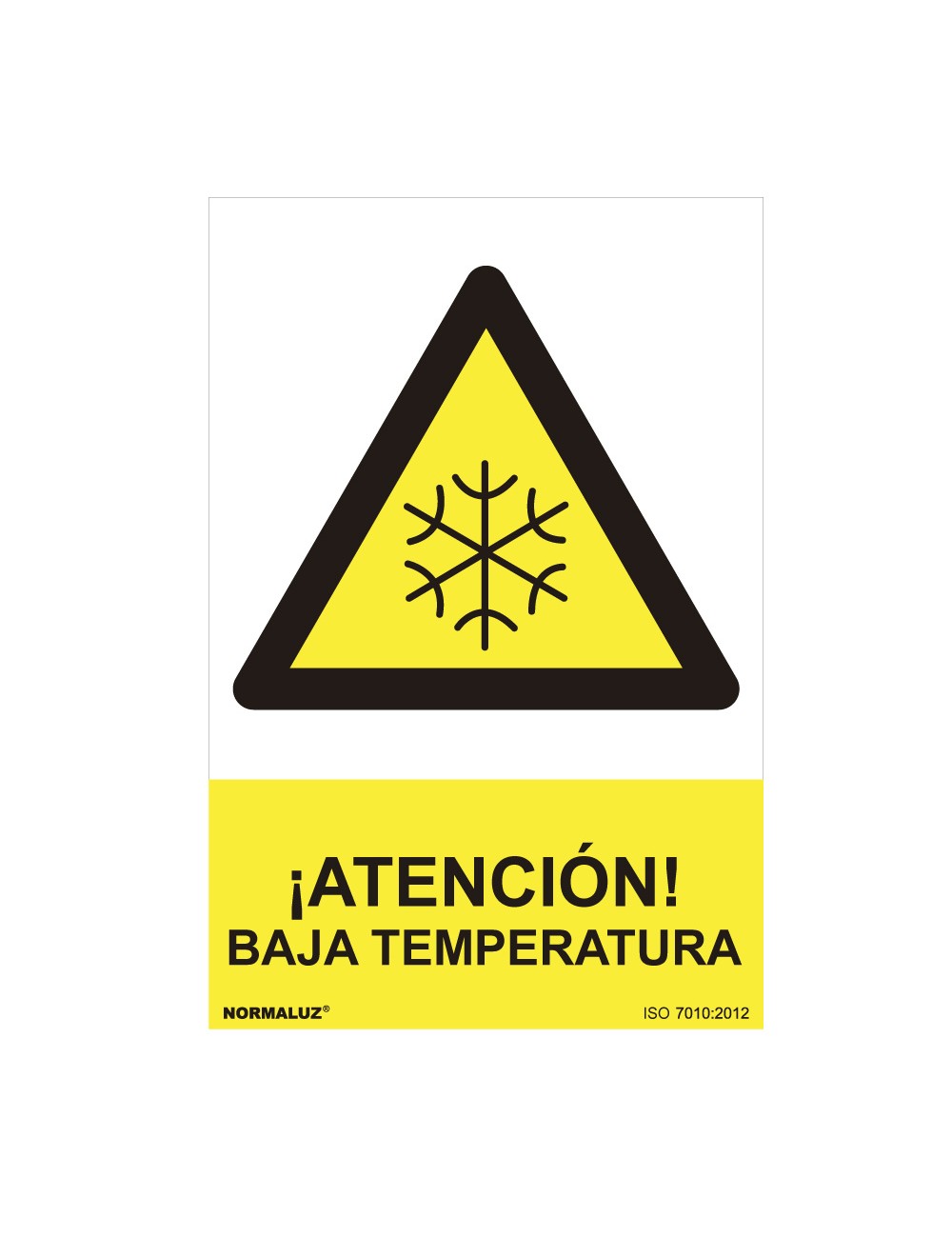 Cartel peligro "atencion baja temperatura" (pvc 0.7mm) 30x40cm normaluz