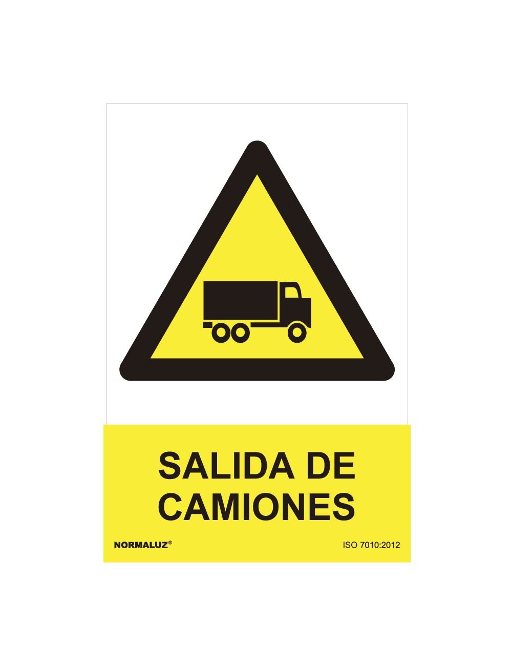 Cartel peligro "salida de camiones" (pvc 0.7mm) 30x40cm normaluz