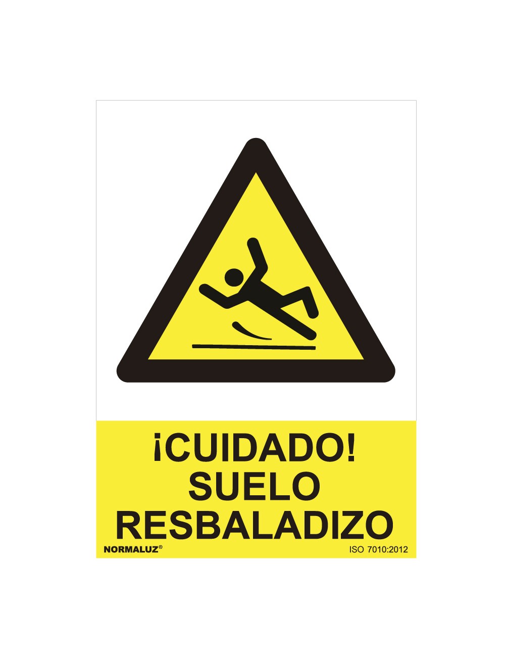 Cartel peligro "cuidado suelo resbaladizo" (pvc 0.7mm) 30x40cm normaluz